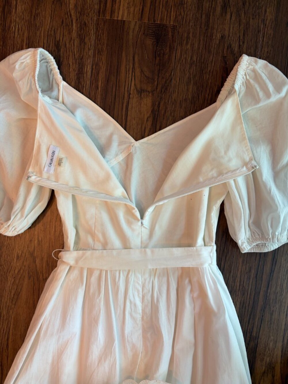 Calvin Klein cotton dress 6 cream cottage core - Picture 6 of 10